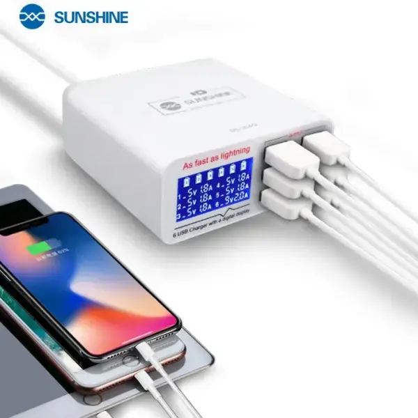 Sunshine SS-304Q 6 Port Intelligent USB Fast Charger